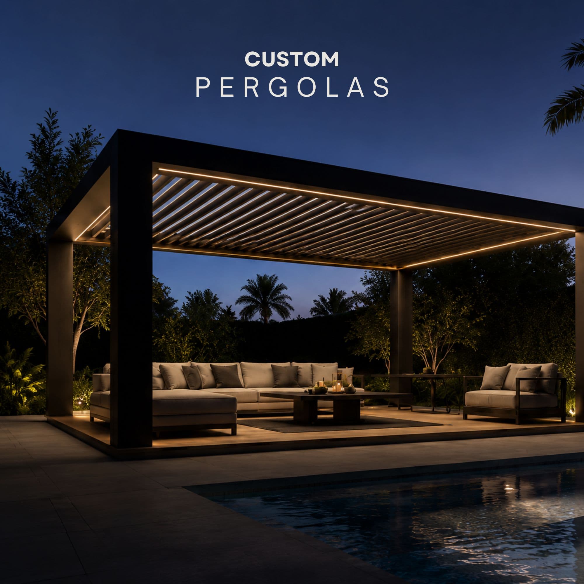 Sky Vera Living custom pergola — Florida outdoor living
